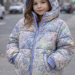 all in motion Multicolor Green Floral Jacket with Lavender Loop